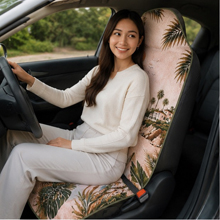 Car seat towel cover in use
